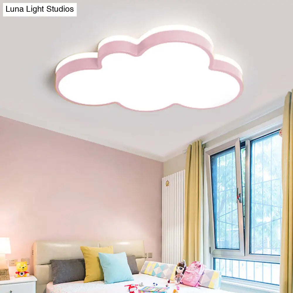 DecorBites™ Cartoon Style LED Pendant Light for Bedroom Ceiling - Yellow/White Cloud Shade, Acrylic and Metal