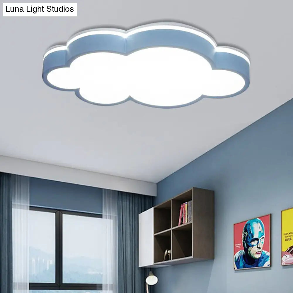 DecorBites™ Cartoon Style LED Pendant Light for Bedroom Ceiling - Yellow/White Cloud Shade, Acrylic and Metal