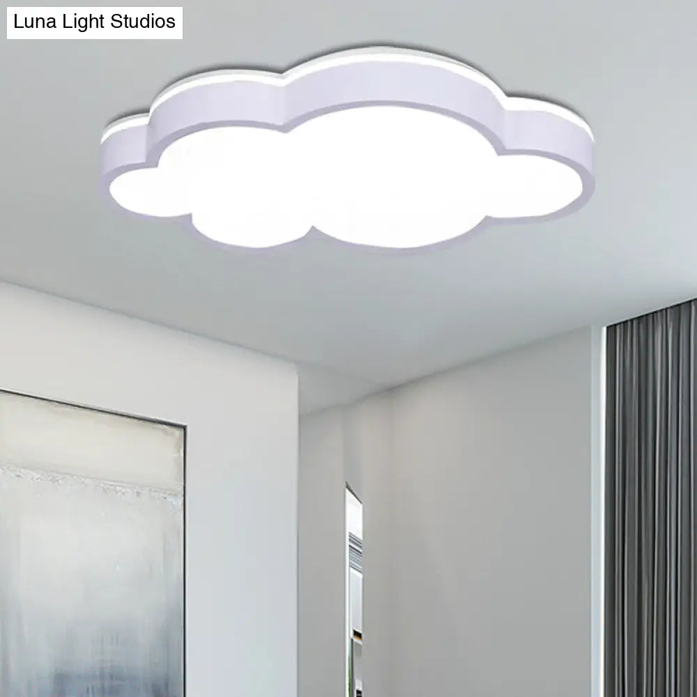 DecorBites™ Cartoon Style LED Pendant Light for Bedroom Ceiling - Yellow/White Cloud Shade, Acrylic and Metal