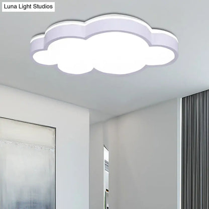 DecorBites™ Cartoon Style LED Pendant Light for Bedroom Ceiling - Yellow/White Cloud Shade, Acrylic and Metal