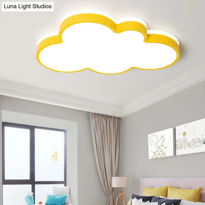 DecorBites™ Cartoon Style LED Pendant Light for Bedroom Ceiling - Yellow/White Cloud Shade, Acrylic and Metal