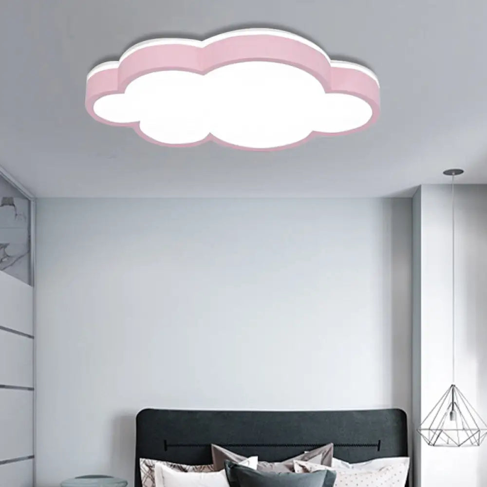 DecorBites™ Cartoon Style LED Pendant Light for Bedroom Ceiling - Yellow/White Cloud Shade, Acrylic and Metal