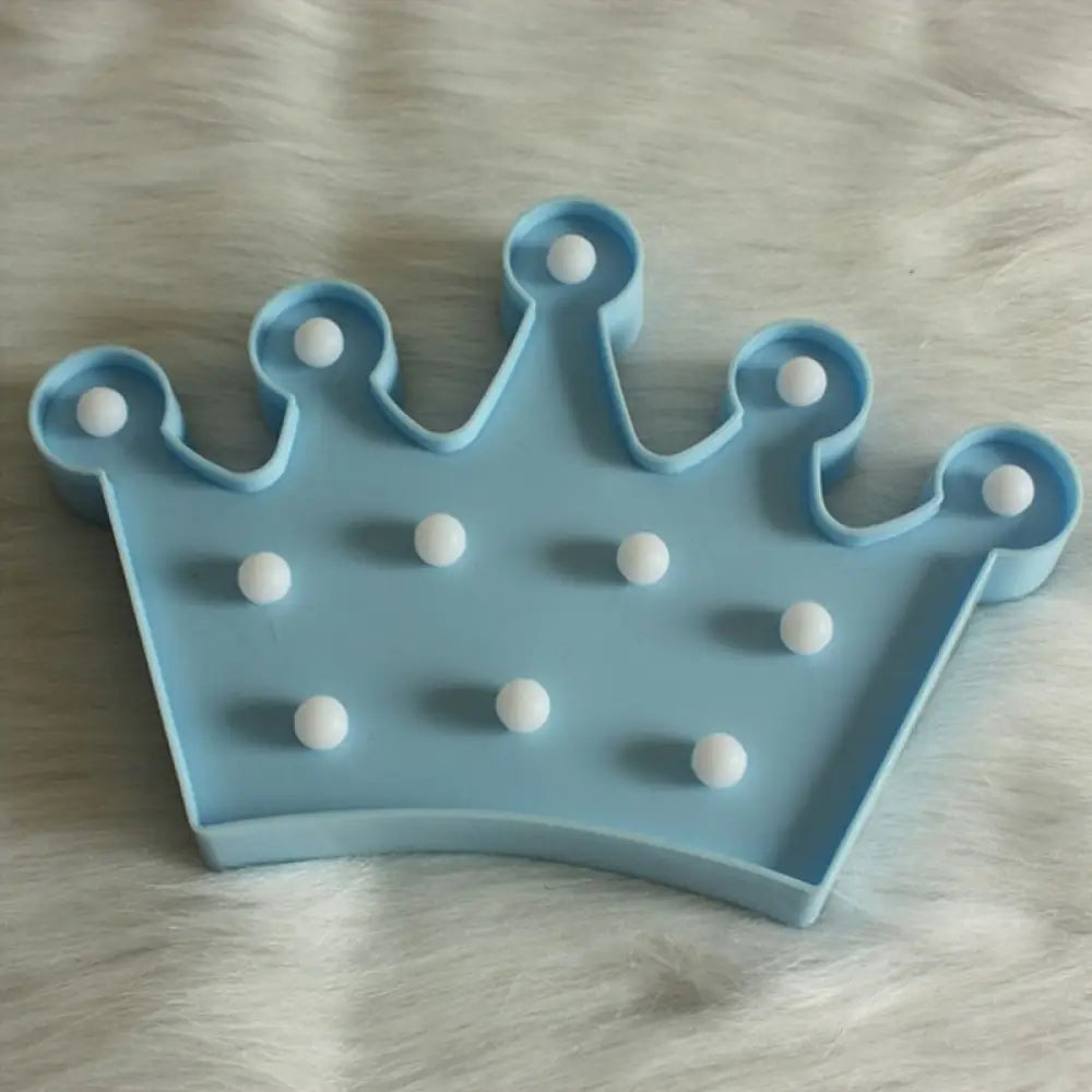 Lámpara de mesilla de noche con forma de corona de plástico estilo caricatura - Luz nocturna LED a pilas