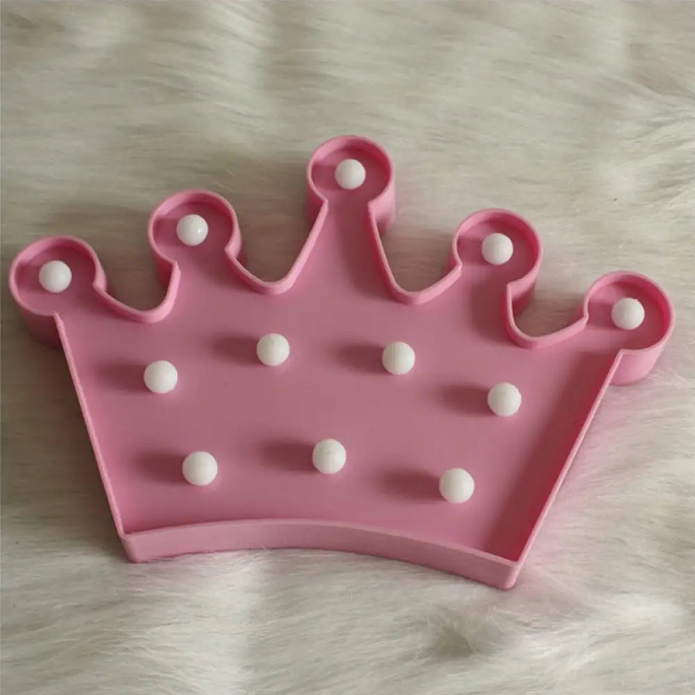 Lámpara de mesilla de noche con forma de corona de plástico estilo caricatura - Luz nocturna LED a pilas