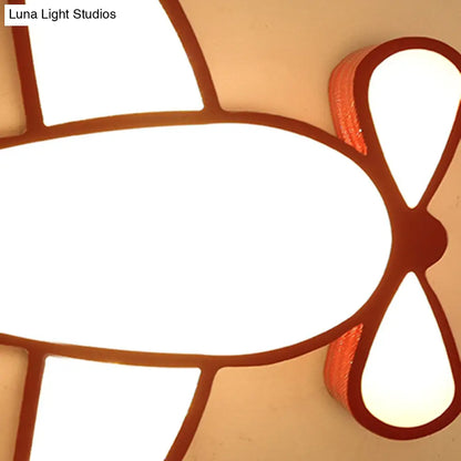 Lámpara de techo DecorBites™ con forma de avión de hélice estilo dibujos animados para la habitación de los niños
