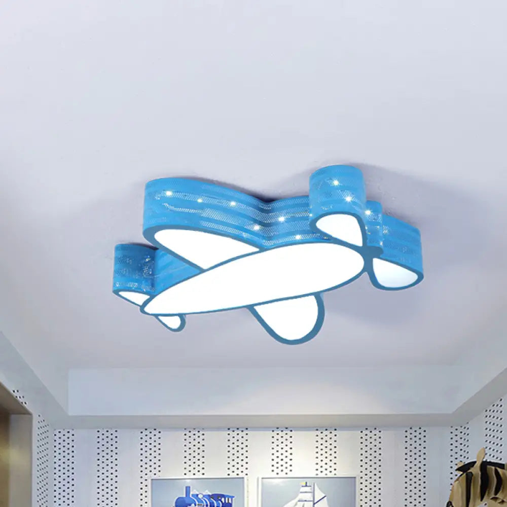 Lámpara de techo DecorBites™ con forma de avión de hélice estilo dibujos animados para la habitación de los niños