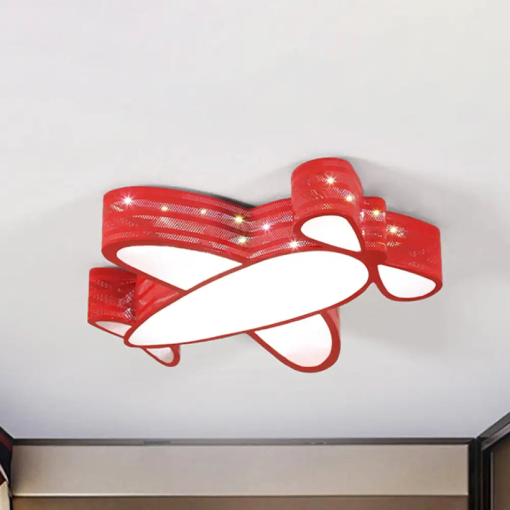 Lámpara de techo DecorBites™ con forma de avión de hélice estilo dibujos animados para la habitación de los niños