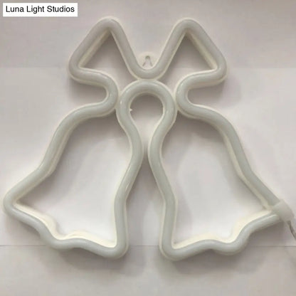 Lámpara de mesilla de noche blanca con cascabeles estilo dibujos animados: Mini lámpara de pared LED de plástico