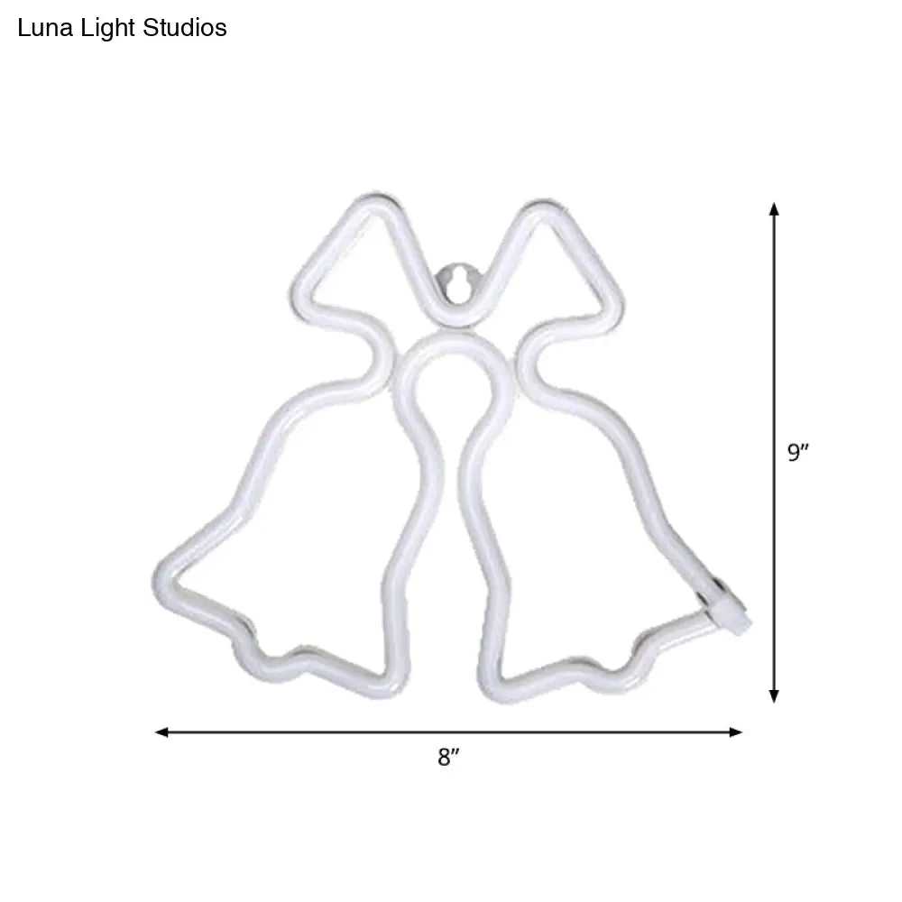 Lámpara de mesilla de noche blanca con cascabeles estilo dibujos animados: Mini lámpara de pared LED de plástico