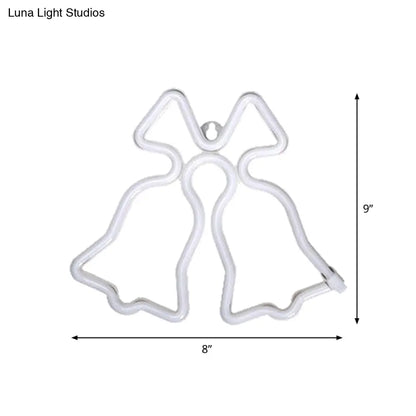 Lámpara de mesilla de noche blanca con cascabeles estilo dibujos animados: Mini lámpara de pared LED de plástico