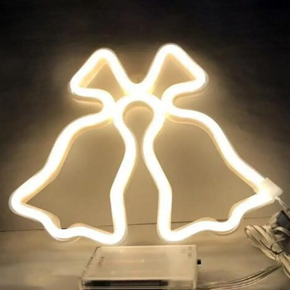 Lámpara de mesilla de noche blanca con cascabeles estilo dibujos animados: Mini lámpara de pared LED de plástico