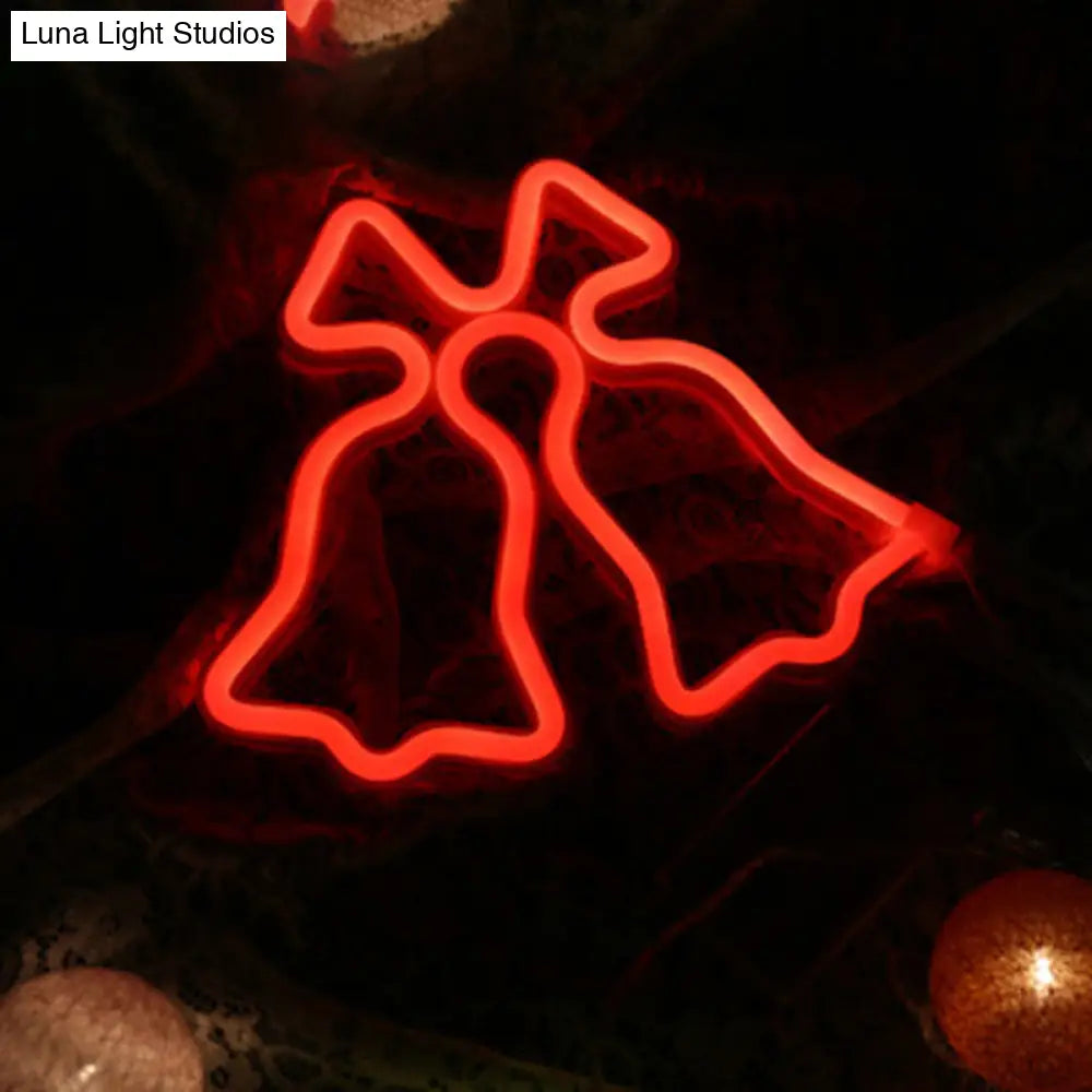 Lámpara de mesilla de noche blanca con cascabeles estilo dibujos animados: Mini lámpara de pared LED de plástico