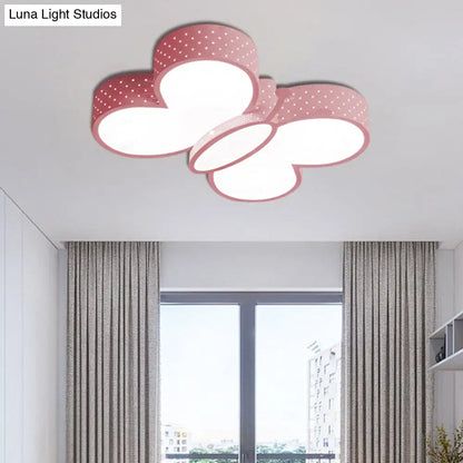 DecorBites™ Cartoon Stylish Butterfly Flush Ceiling Light LED Flush Mount Lamp for Bedroom - Metallic Blue/Pink (Warm/White Light)