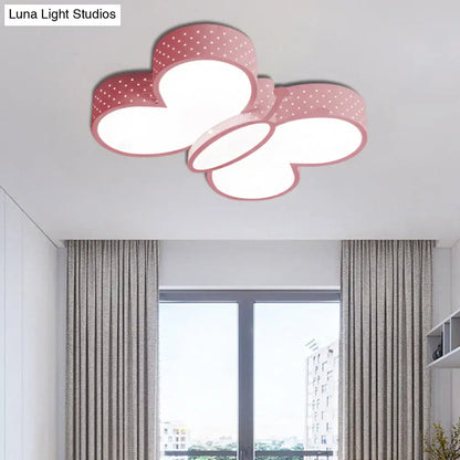 DecorBites™ Cartoon Stylish Butterfly Flush Ceiling Light LED Flush Mount Lamp for Bedroom - Metallic Blue/Pink (Warm/White Light)