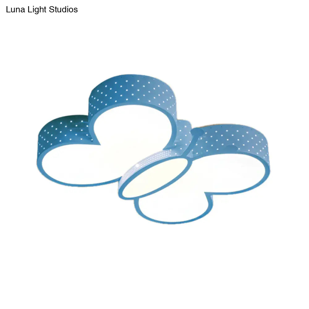 DecorBites™ Cartoon Stylish Butterfly Flush Ceiling Light LED Flush Mount Lamp for Bedroom - Metallic Blue/Pink (Warm/White Light)