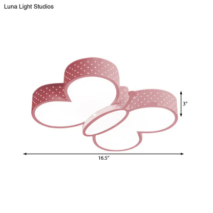 DecorBites™ Cartoon Stylish Butterfly Flush Ceiling Light LED Flush Mount Lamp for Bedroom - Metallic Blue/Pink (Warm/White Light)
