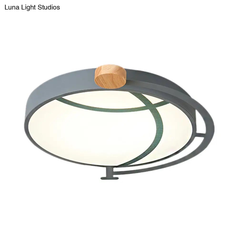 DecorBites™ Cartoon Tellurion Flush Mount LED Ceiling Light in Green/Gray - Acrylic Finish for Bedrooms