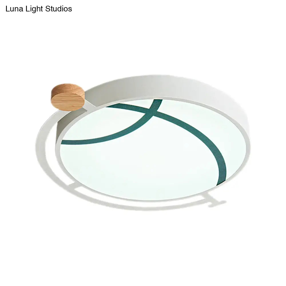 DecorBites™ Cartoon Tellurion Flush Mount LED Ceiling Light in Green/Gray - Acrylic Finish for Bedrooms