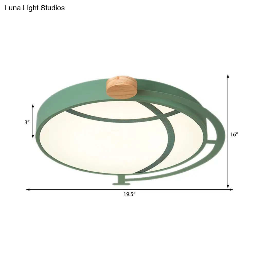 DecorBites™ Cartoon Tellurion Flush Mount LED Ceiling Light in Green/Gray - Acrylic Finish for Bedrooms