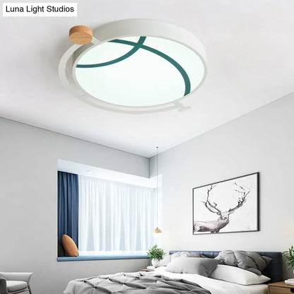 DecorBites™ Cartoon Tellurion Flush Mount LED Ceiling Light in Green/Gray - Acrylic Finish for Bedrooms