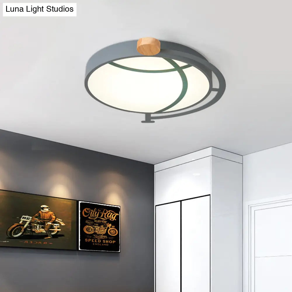 DecorBites™ Cartoon Tellurion Flush Mount LED Ceiling Light in Green/Gray - Acrylic Finish for Bedrooms