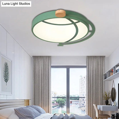 DecorBites™ Cartoon Tellurion Flush Mount LED Ceiling Light in Green/Gray - Acrylic Finish for Bedrooms