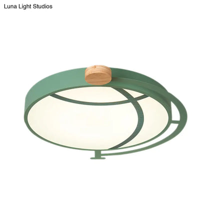 DecorBites™ Cartoon Tellurion Flush Mount LED Ceiling Light in Green/Gray - Acrylic Finish for Bedrooms