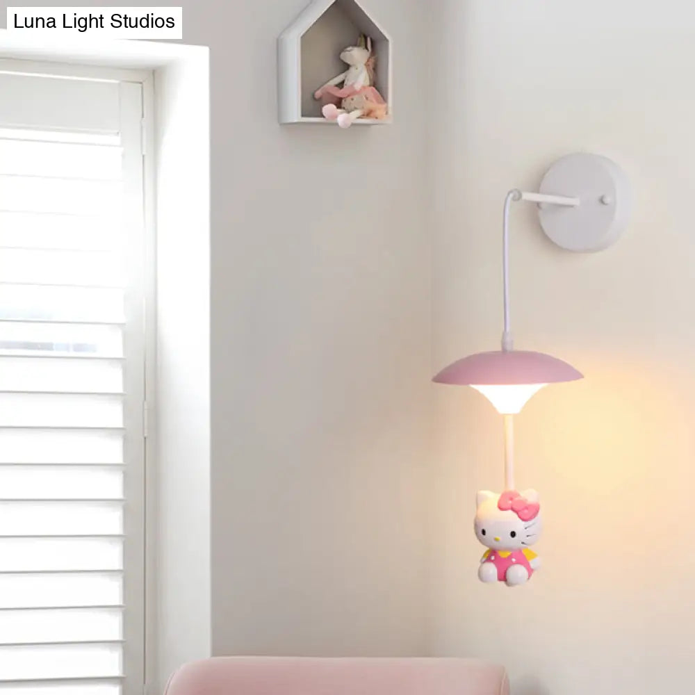 Lámpara de pared con forma de seta de dibujos animados, con LED acrílico, para montaje en pared - Pantalla blanca para habitación infantil