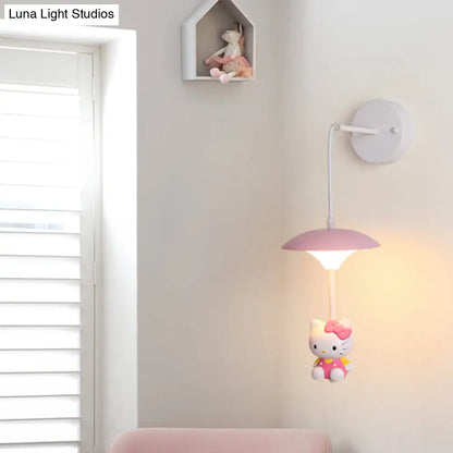 Lámpara de pared con forma de seta de dibujos animados, con LED acrílico, para montaje en pared - Pantalla blanca para habitación infantil
