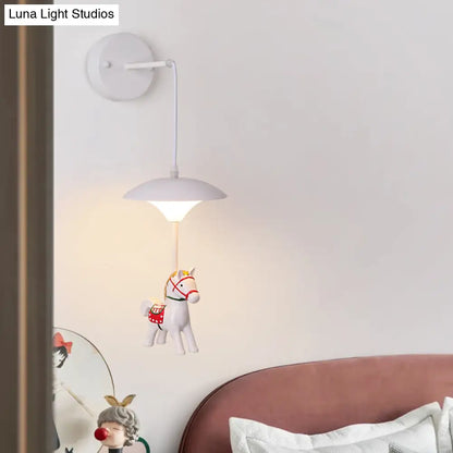 Lámpara de pared con forma de seta de dibujos animados, con LED acrílico, para montaje en pared - Pantalla blanca para habitación infantil
