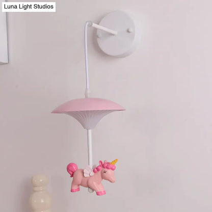 Lámpara de pared con forma de seta de dibujos animados, con LED acrílico, para montaje en pared - Pantalla blanca para habitación infantil