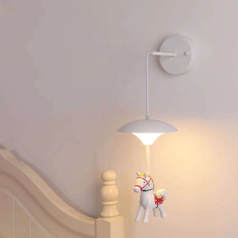 Lámpara de pared con forma de seta de dibujos animados, con LED acrílico, para montaje en pared - Pantalla blanca para habitación infantil