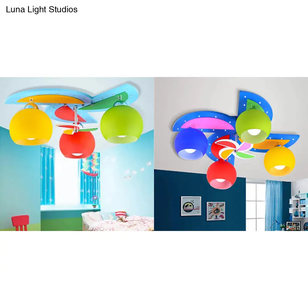 DecorBites™ Cartoon Toy Windmill Ceiling Lamp with Globe Shade - Perfect for Kindergarten and Playrooms