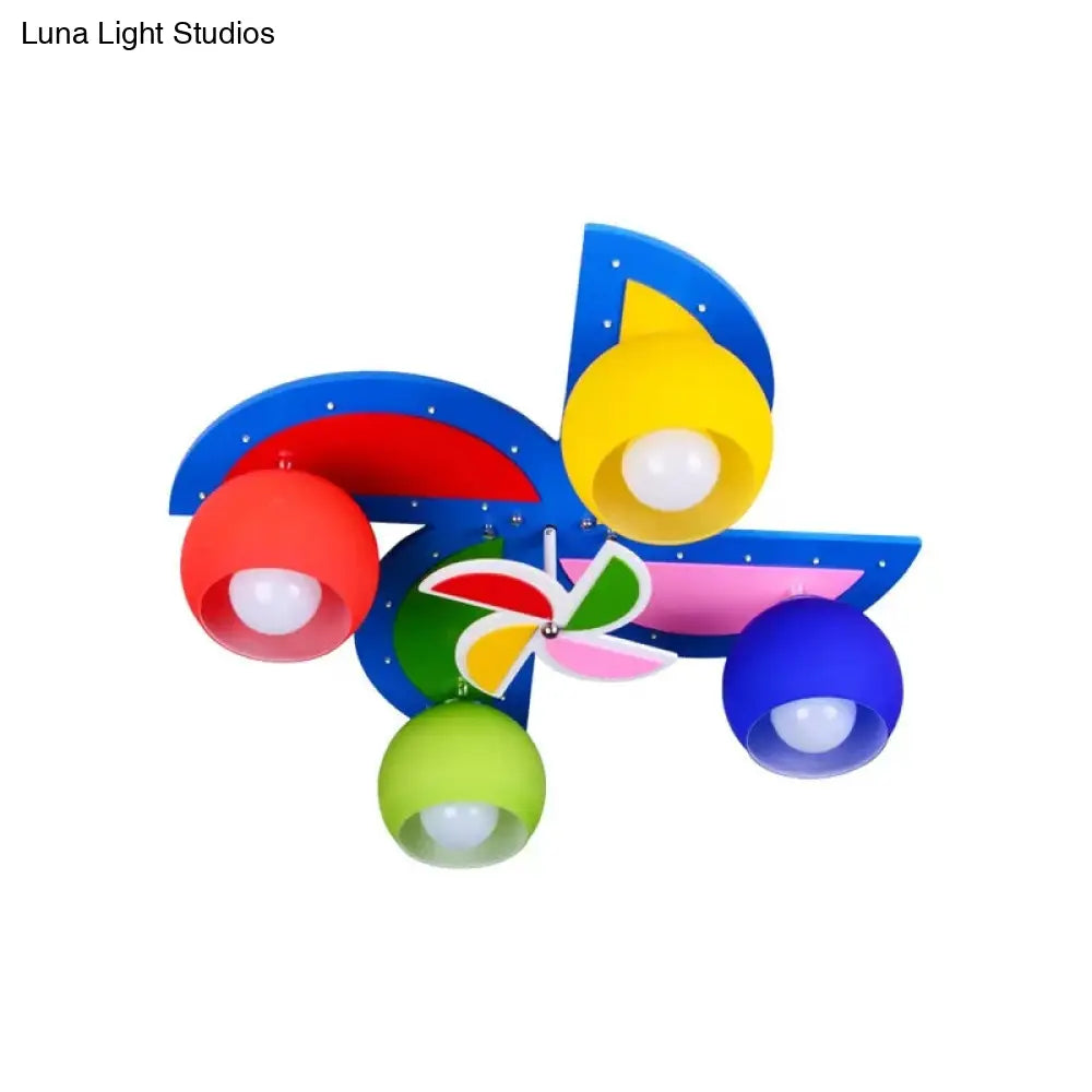DecorBites™ Cartoon Toy Windmill Ceiling Lamp with Globe Shade - Perfect for Kindergarten and Playrooms