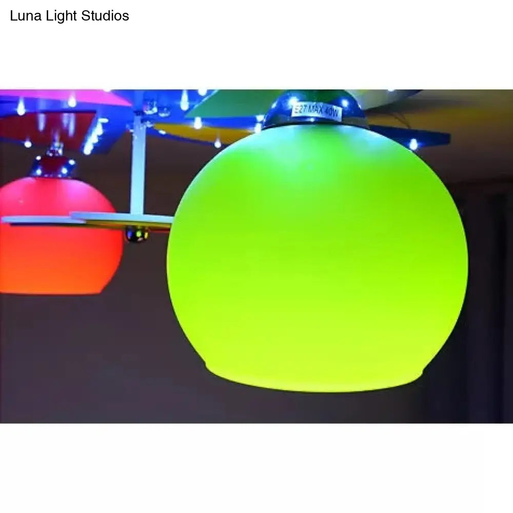 DecorBites™ Cartoon Toy Windmill Ceiling Lamp with Globe Shade - Perfect for Kindergarten and Playrooms