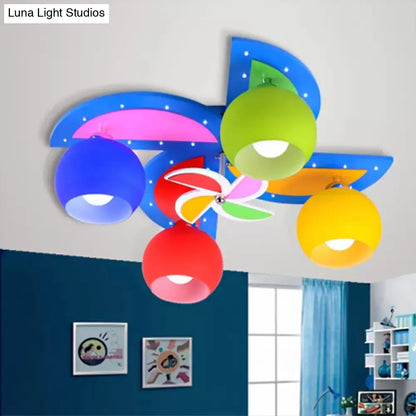 DecorBites™ Cartoon Toy Windmill Ceiling Lamp with Globe Shade - Perfect for Kindergarten and Playrooms