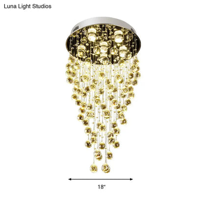 Lámpara de techo empotrada DecorBites™ Cascade de cristal - Diseño facetado contemporáneo (6 cabezales) Níquel