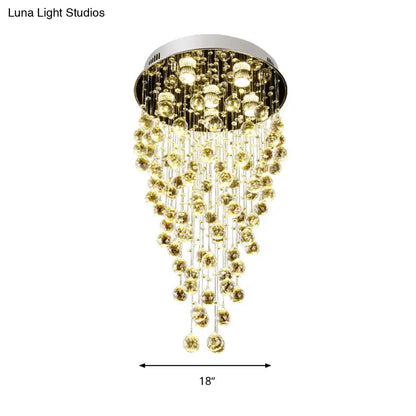 Lámpara de techo empotrada DecorBites™ Cascade de cristal - Diseño facetado contemporáneo (6 cabezales) Níquel