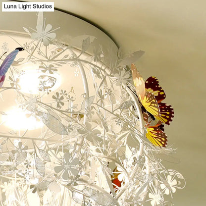 DecorBites™ DecorBites™ Cascade Teardrop Crystal Ceiling Light - 18"/23.5" Wide, Contemporary 5 Heads, Nickel Flush Mount