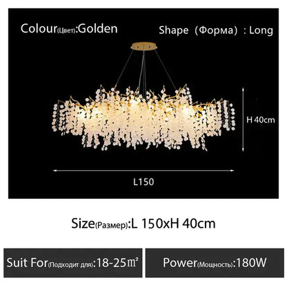 Cascading gold circular crystal chandelier with elegant crystal droplets for living room decorbites circular crystal pendant light