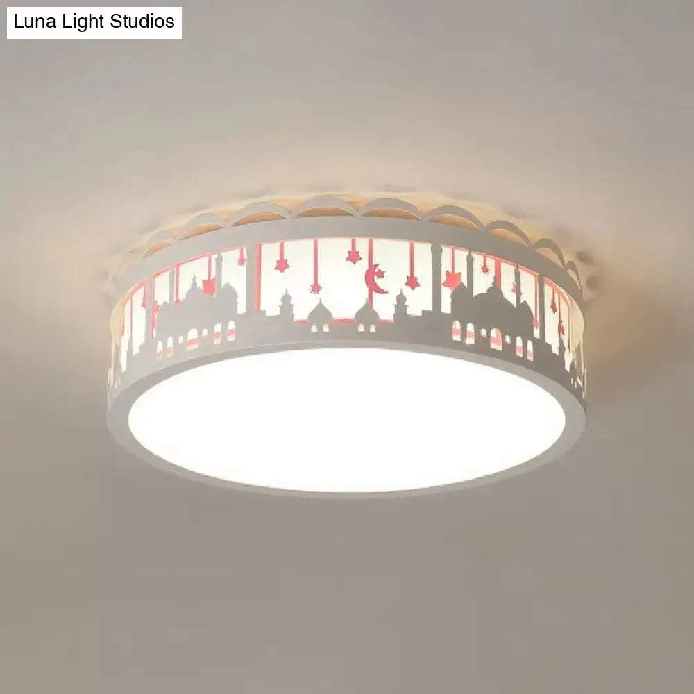 ديكوربايتس™ ديكوربايتس™ مصباح سقف معدني مدمج على شكل قلعة - مصباح على الطراز الحديث لغرفة نوم الأطفال