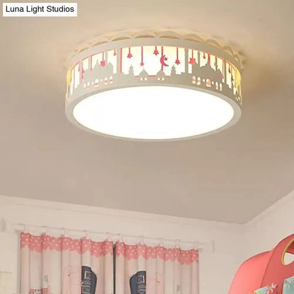 ديكوربايتس™ ديكوربايتس™ مصباح سقف معدني مدمج على شكل قلعة - مصباح على الطراز الحديث لغرفة نوم الأطفال