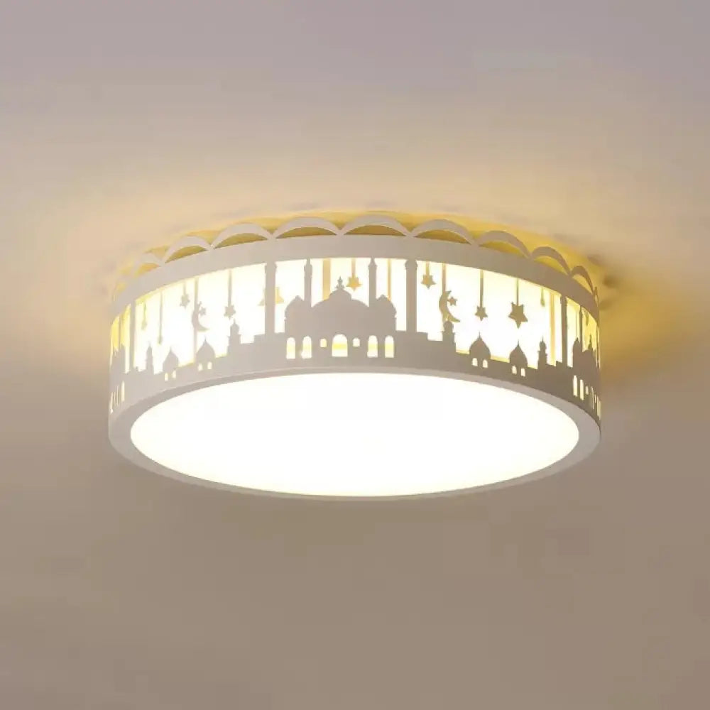 ديكوربايتس™ ديكوربايتس™ مصباح سقف معدني مدمج على شكل قلعة - مصباح على الطراز الحديث لغرفة نوم الأطفال