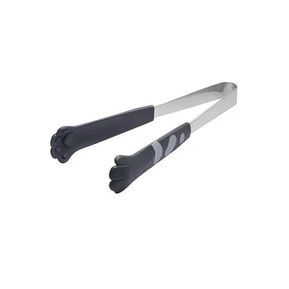 Black cat paw stainless steel food tongs with metallic silver handle for kitchen gadgets and serving