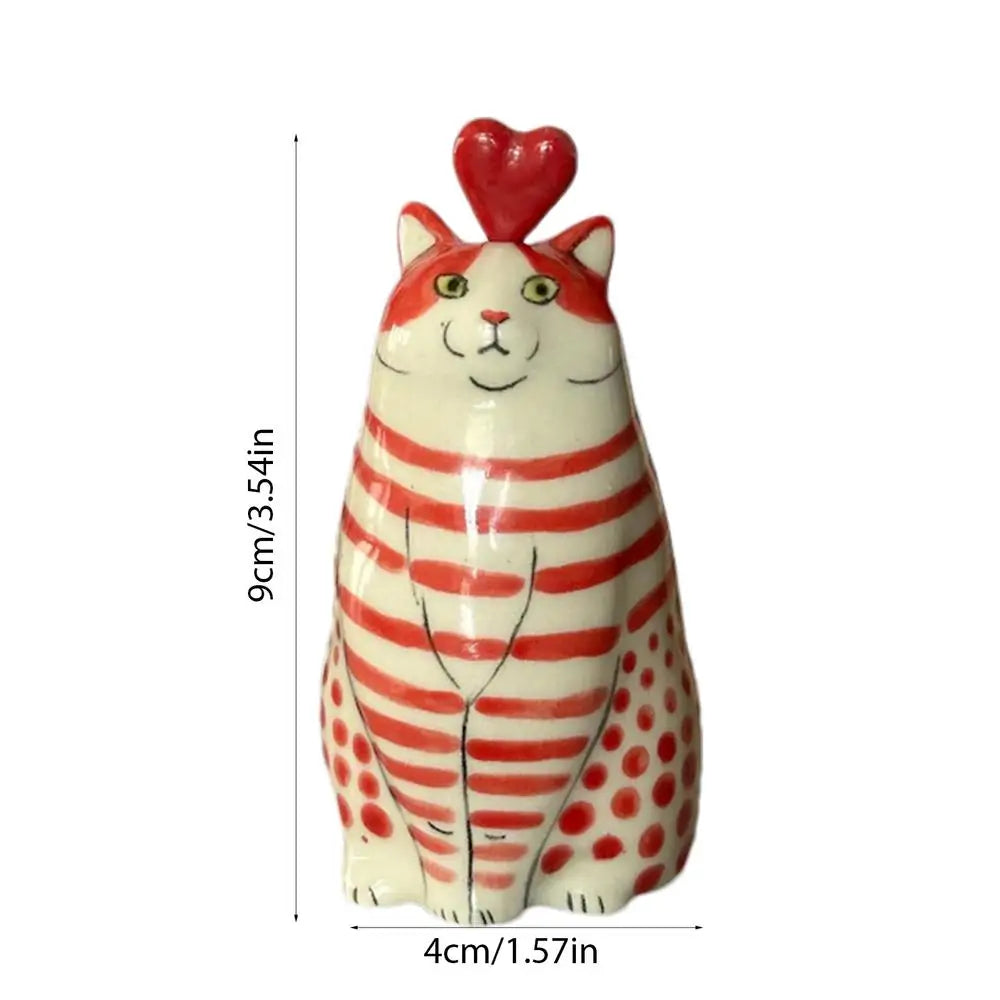 Cat Polka Dot Resin Flower Bud Vase
