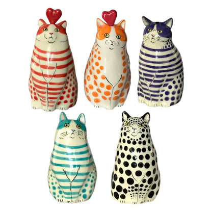 Cat Polka Dot Resin Flower Bud Vase - Vase