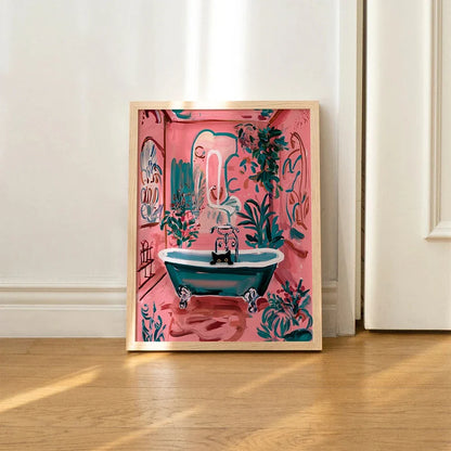 Cat Reading on Toilet Wall Art - Posters