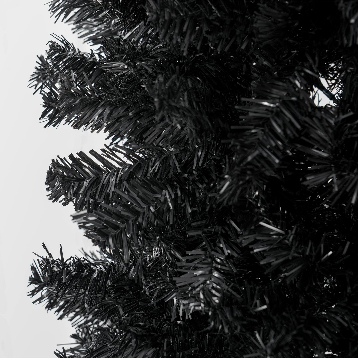 HOMCOM 8ft Pencil Christmas Tree, Unlit Artificial Christmas Tree Slim Douglas Fir Xmas Tree With Realistic Branches, Halloween Tree With 1168 Tips, Black