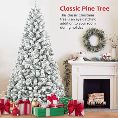 4FT Flocked Christmas Tree – Snowy PVC Artificial Holiday Tree With 233 Tips, Compact Full Shape, Sturdy Metal Stand, Christmas Tree For Home, Office, Or Apartment Decoration