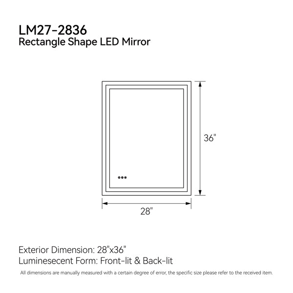 LED Rectangular Vanity Mirror